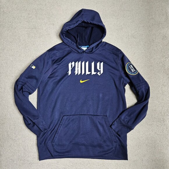 Philadelphia Phillies Nike City Connect Hoodie Hooded Sweatshirt Blue Large L - Picture 1 of 8